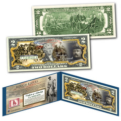 ROUGH RIDERS Theodore Roosevelt U.S. ARMY War Genuine Legal Tender $2 U.S. Bill-2