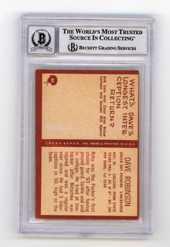 Dave Robinson 1967 Philadelphia #80 Signed Rookie RC w 3 Insc HOF BGS 10 Auto B-2