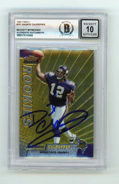 Daunte Culpepper 1999 Topps Finest #151 Rookie RC Signed Beckett BGS 10 Auto-1