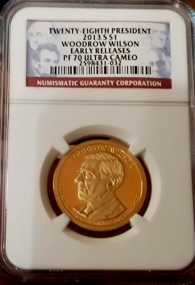 2013-P Woodrow Wilson Presidential Dollar NGC MS-68-2