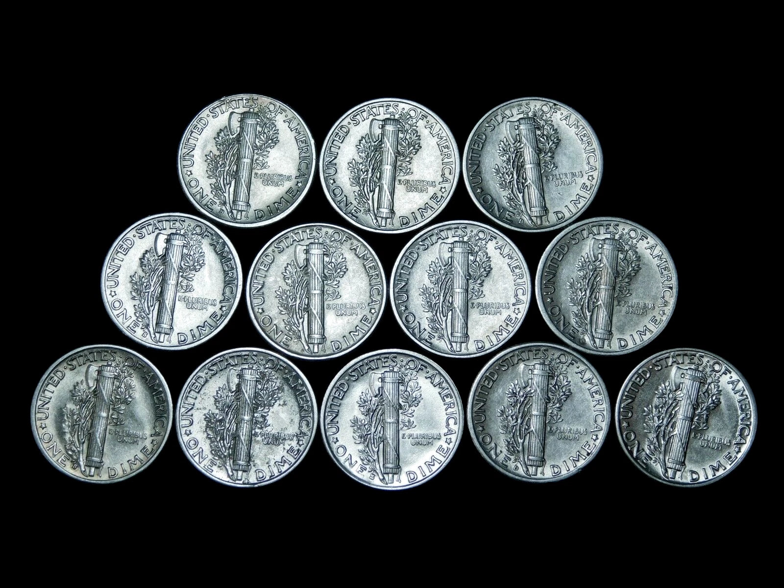 ✯ Estate Coin Lot Mercury Silver Dimes UNC+ MS++ BU ✯ 90% Silver RARE ✯-5