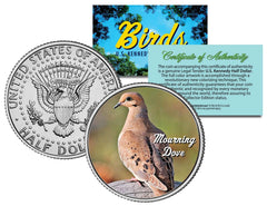 MOURNING DOVE BIRD JFK Kennedy Half Dollar US Colorized Coin-1