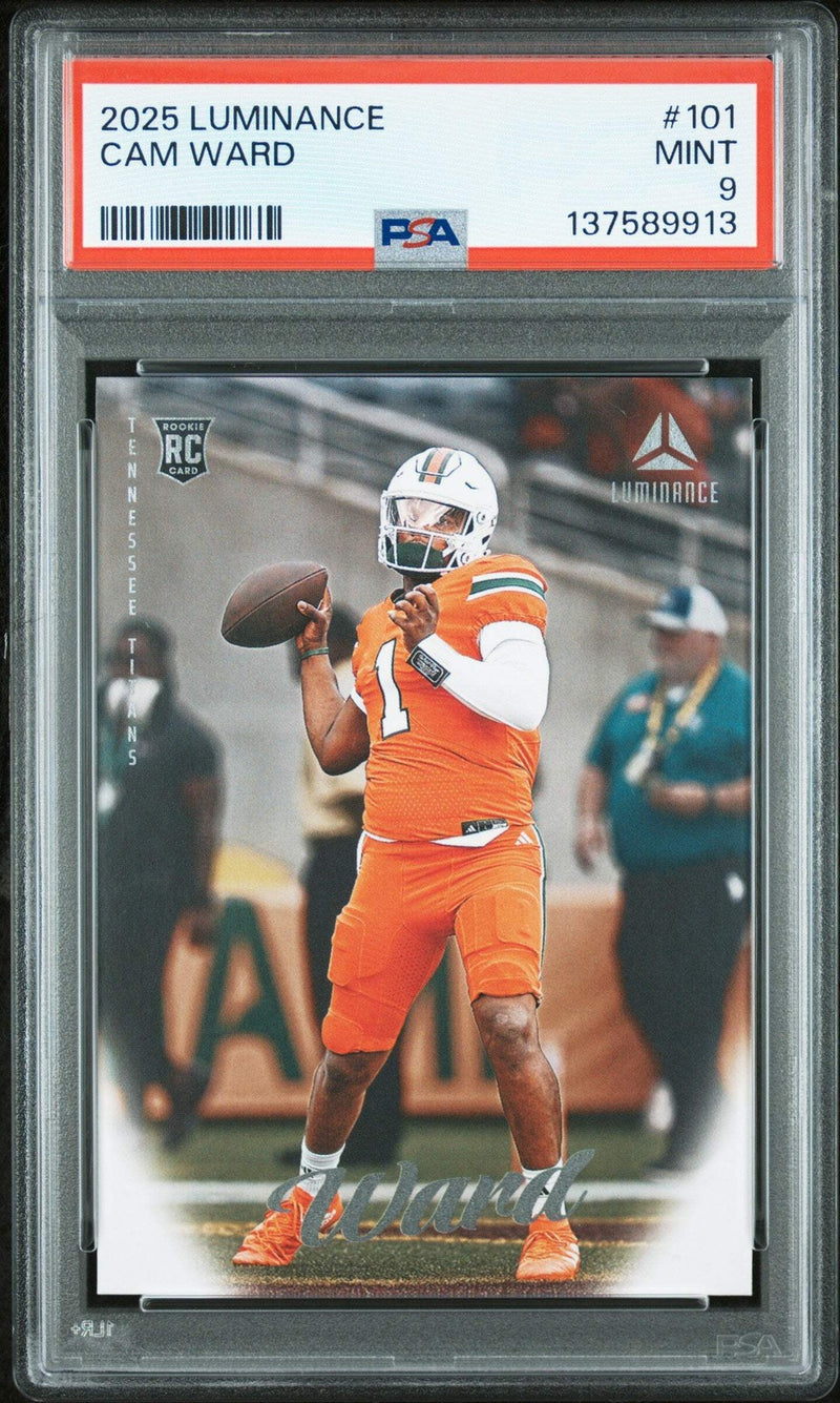 Graded 2025 Panini Luminance Cam Ward #101 Rookie RC Football Card PSA 9 Mint-1