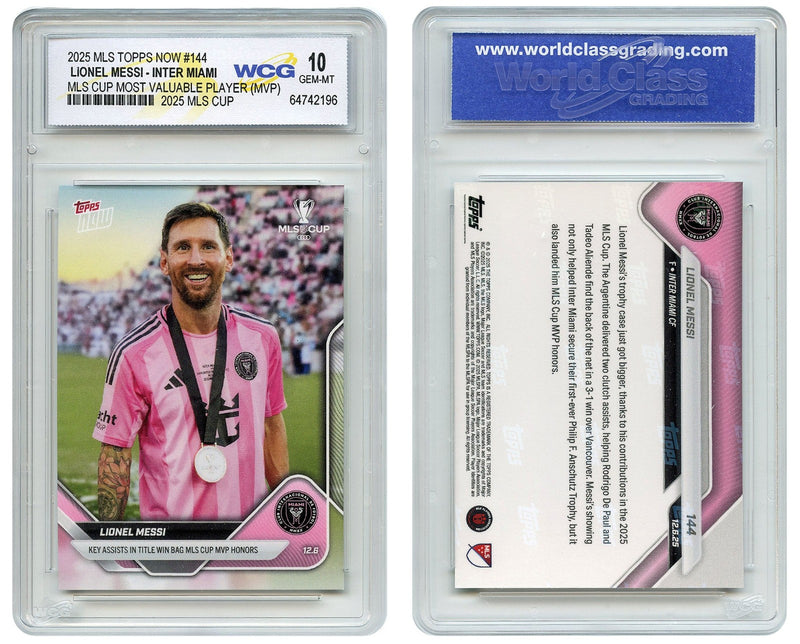 2025 MLS Topps Now LIONEL MESSI Inter Miami MLS Cup MVP Card #144 - GEM-MINT 10-2