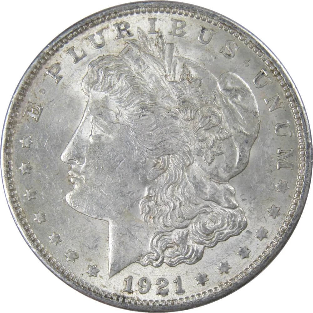 1921 Morgan Dollar AU About Uncirculated 90% Silver $1 US Coin Collectible-1