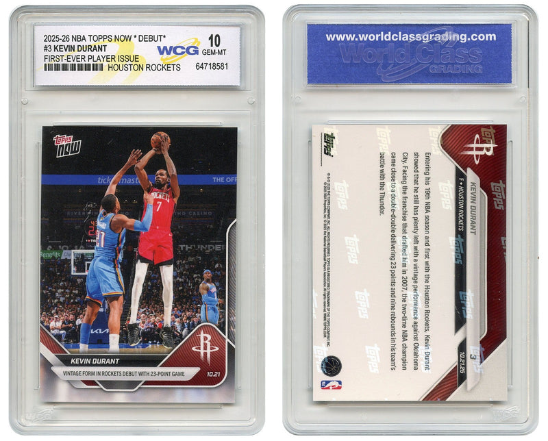 2025-26 NBA Topps Now Debut KEVIN DURANT 1st Player Issue Card #3 - GEM MINT 10-2