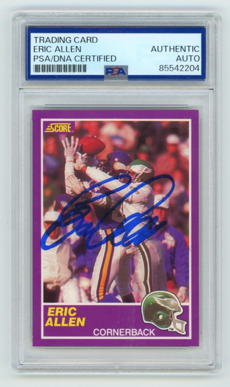Eric Allen 1989 Score Supplemental #380S Signed Rookie RC PSA Authentic Auto-1