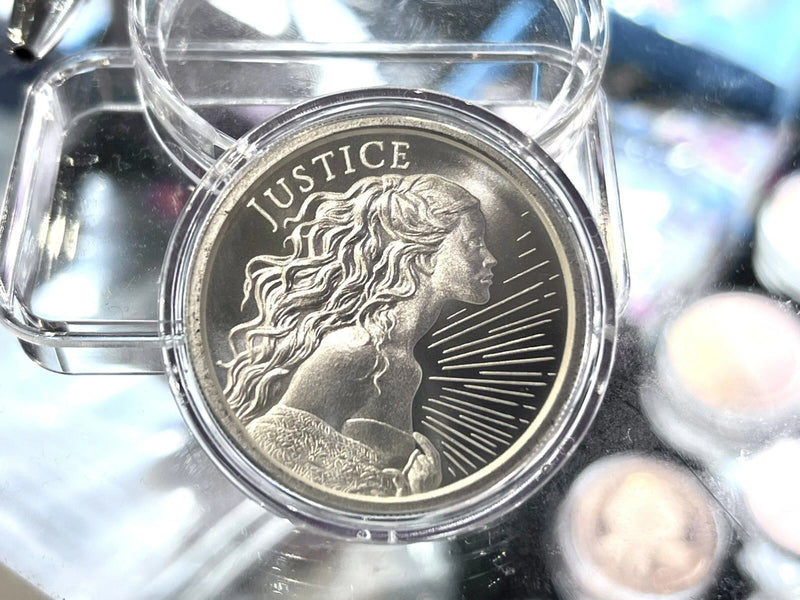 2023 X 1 oz .999 Fine JUSTICE Silver Round Silver Shield BU COIN IN CAPSULE FOB-7