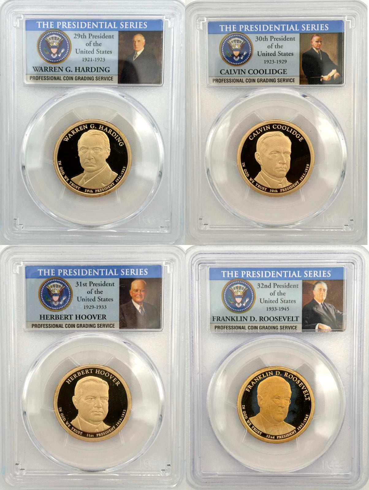2007 - 2010, 2011 - 2016 S COMPLETE 39 Presidential $1 PCGS 70 Proof Dollar Set-10