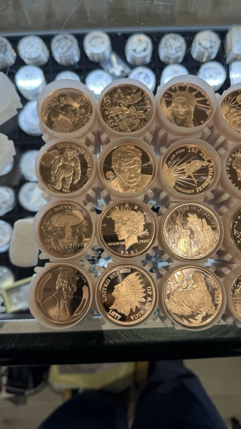 TUBO DE 20 LINGOTES DE COBRE FINO MIXTO DE 1 OZ. 0.999-11