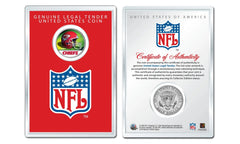 KANSAS CITY CHIEFS NFL Helmet JFK Half Dollar Coin w/ NFL Display Case LICENSED-1