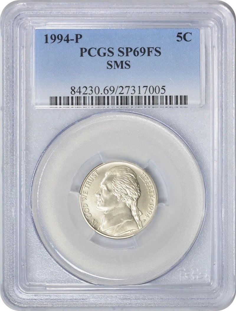 1994-P Jefferson Nickel SMS SP69FS PCGS-1