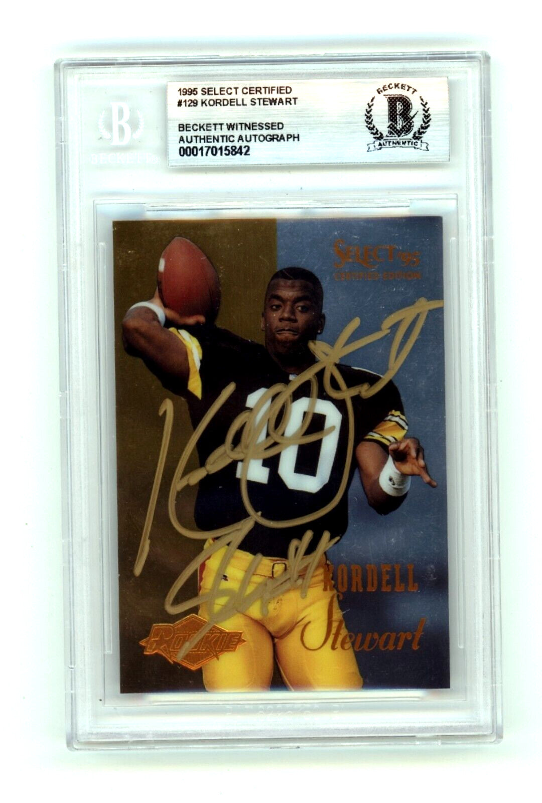Kordell Stewart 1995 Select Certified 129 Slash Ins RC Signed BGS Authentic Auto-1