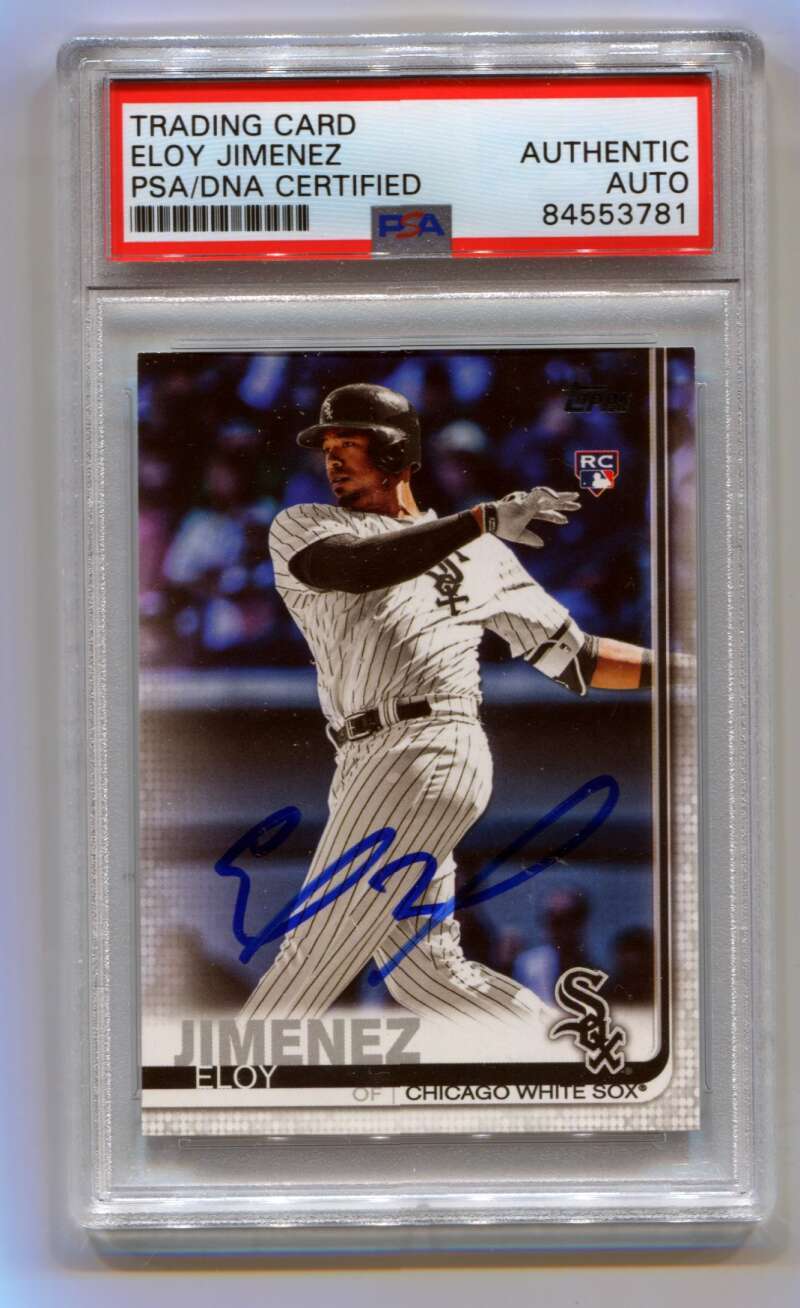 Eloy Jimenez 2019 Topps Baseball Series 2 #670 MLB HOLO RC Signed Auto PSA DNA-1