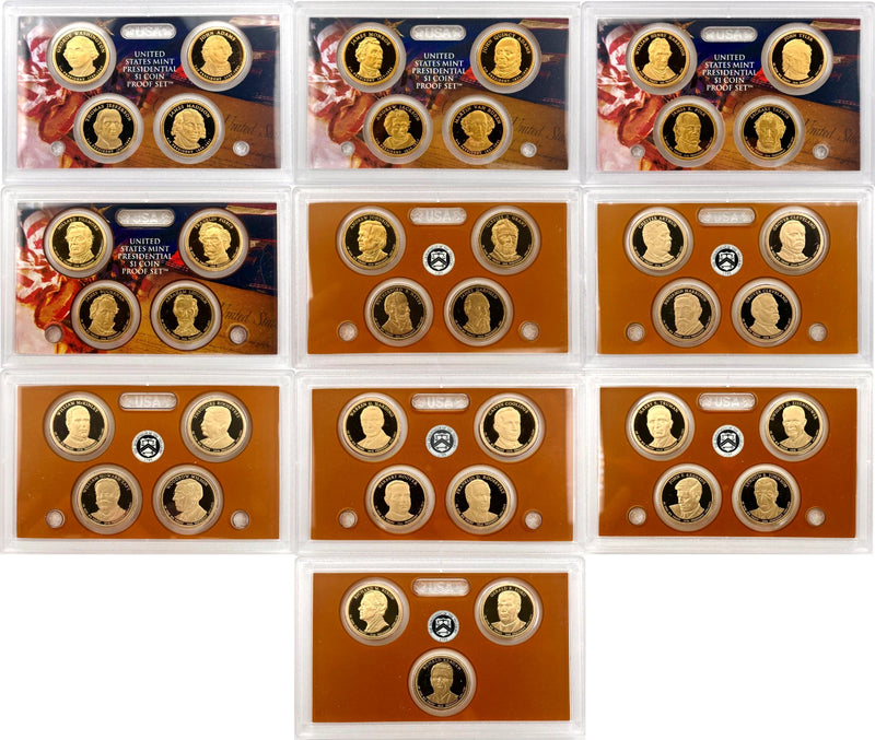 2007-2016 Presidential Dollar 39 Coin S Proof Set wOriginal Mint Lenses (No COA)-11