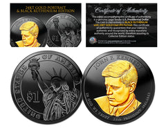 Black RUTHENIUM John Kennedy 2015 Presidential $1 Dollar Coin 24K Enigma D Mint-1
