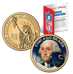 CHICAGO BEARS Colorized Presidential $1 Dollar U.S. Coin Football NFL LICENSED-1