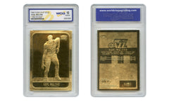 KARL MALONE 1986 Fleer ROOKIE 23KT Gold '98 Card Sculptured - Graded GEM MINT 10-2