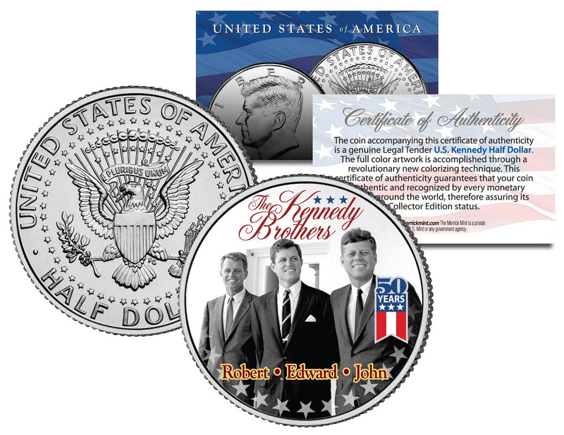 KENNEDY BROTHERS John Robert Ted 2014 50th Anniversary JFK Half Dollar U.S. Coin-1