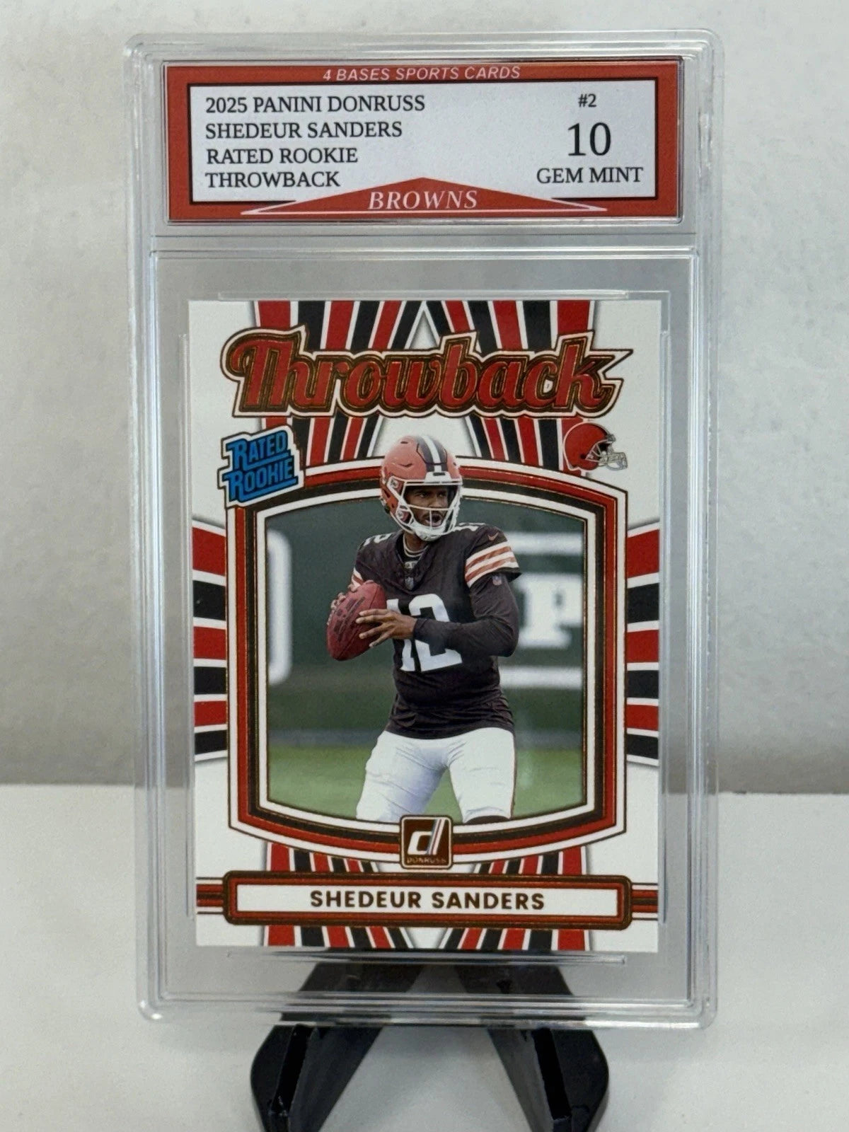 2025 Panini Donruss Shedeur Sanders Browns Throwback Rookie Card #2 Gem Mint 10!