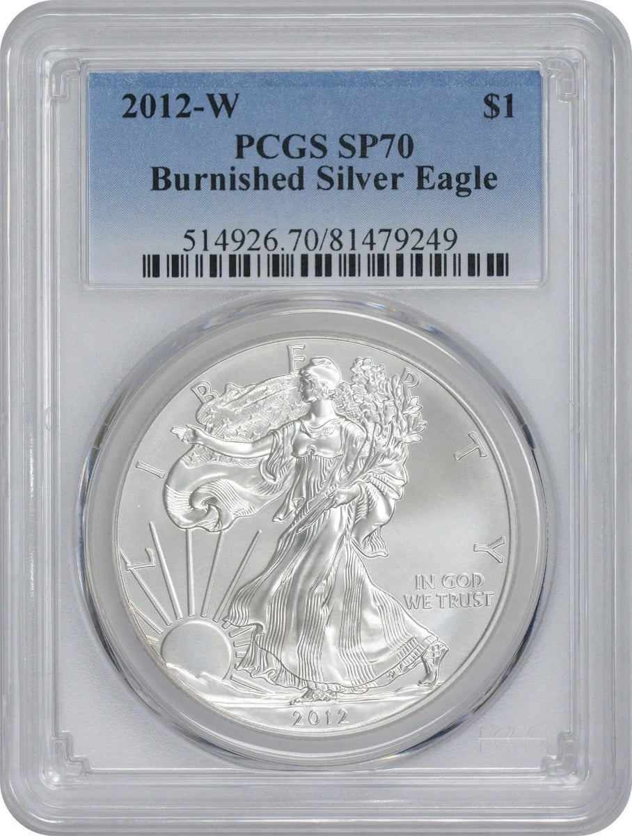 2012-W $1 American Silver Eagle Burnished SP70 PCGS-1