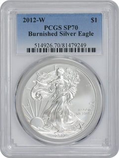 2012-W $1 American Silver Eagle Burnished SP70 PCGS-1
