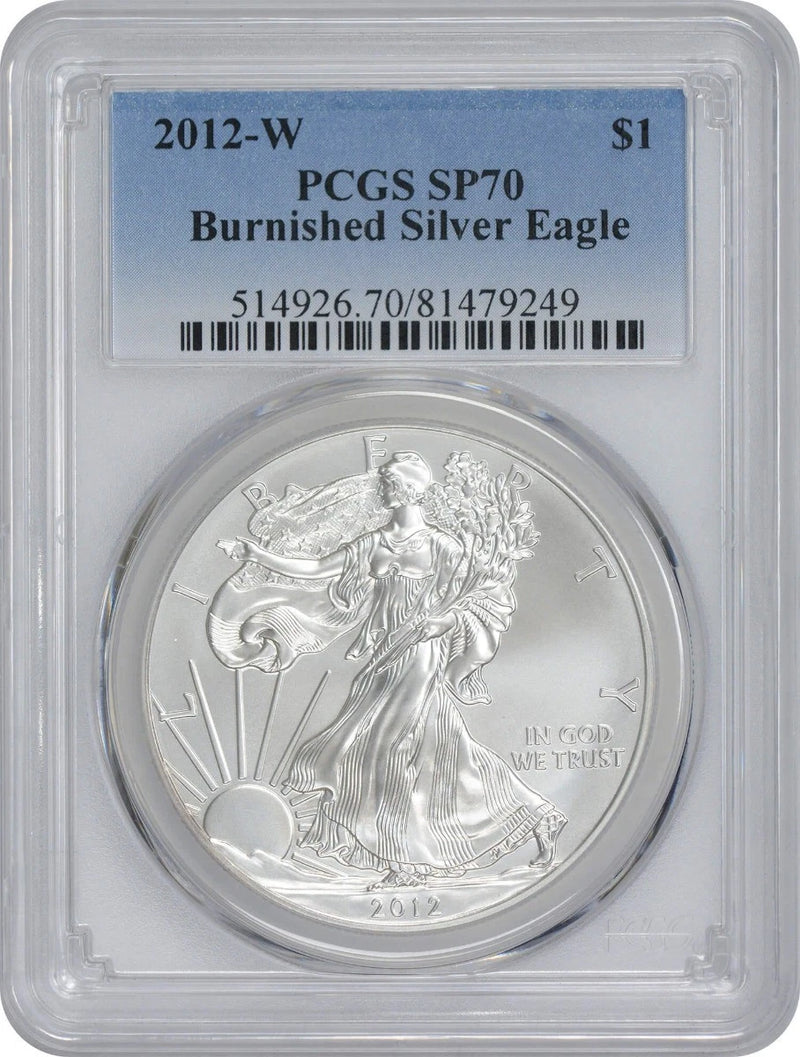2012-W $1 American Silver Eagle Burnished SP70 PCGS-1
