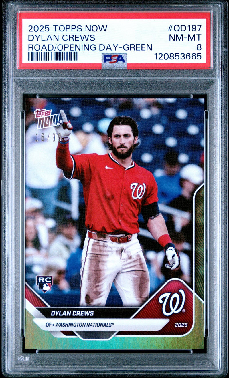 PSA 8 Dylan Crews Green /99 RC Rookie Card 2025 Topps Now-1
