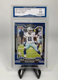 2021 Panini Playbook Micah Parsons Dallas Cowboys Rookie Card #145 Gem Mint 10!-1