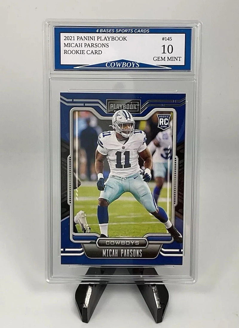 2021 Panini Playbook Micah Parsons Dallas Cowboys Rookie Card #145 Gem Mint 10!-1