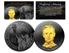 Black RUTHENIUM Abraham LINCOLN Presidential $1 Dollar US Coin 24K Gold Enigma-1