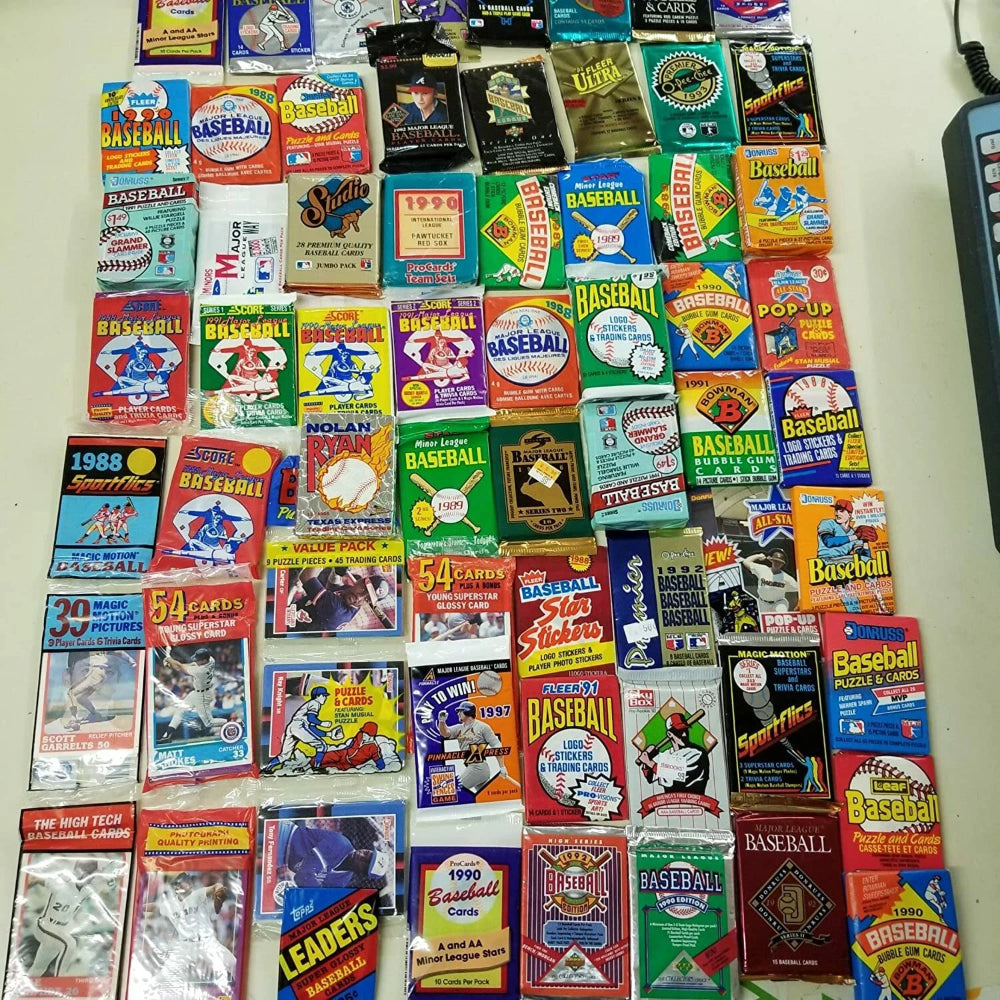 Old Baseball Cards Unopened Packs from Wax Box - Vintage 100 Card Lot Plus BONUS-6