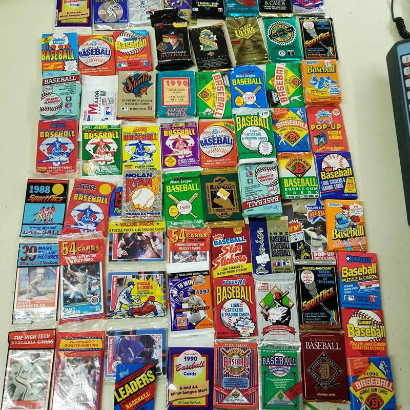Old Baseball Cards Unopened Packs from Wax Box - Vintage 100 Card Lot Plus BONUS-6