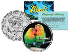 LOVE BIRDS JFK Kennedy Half Dollar US Colorized Coin-1