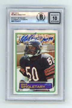Mike Singletary 1983 Topps #38 Rookie RC HOF Ins Signed Beckett BAS BGS 10 Auto-1