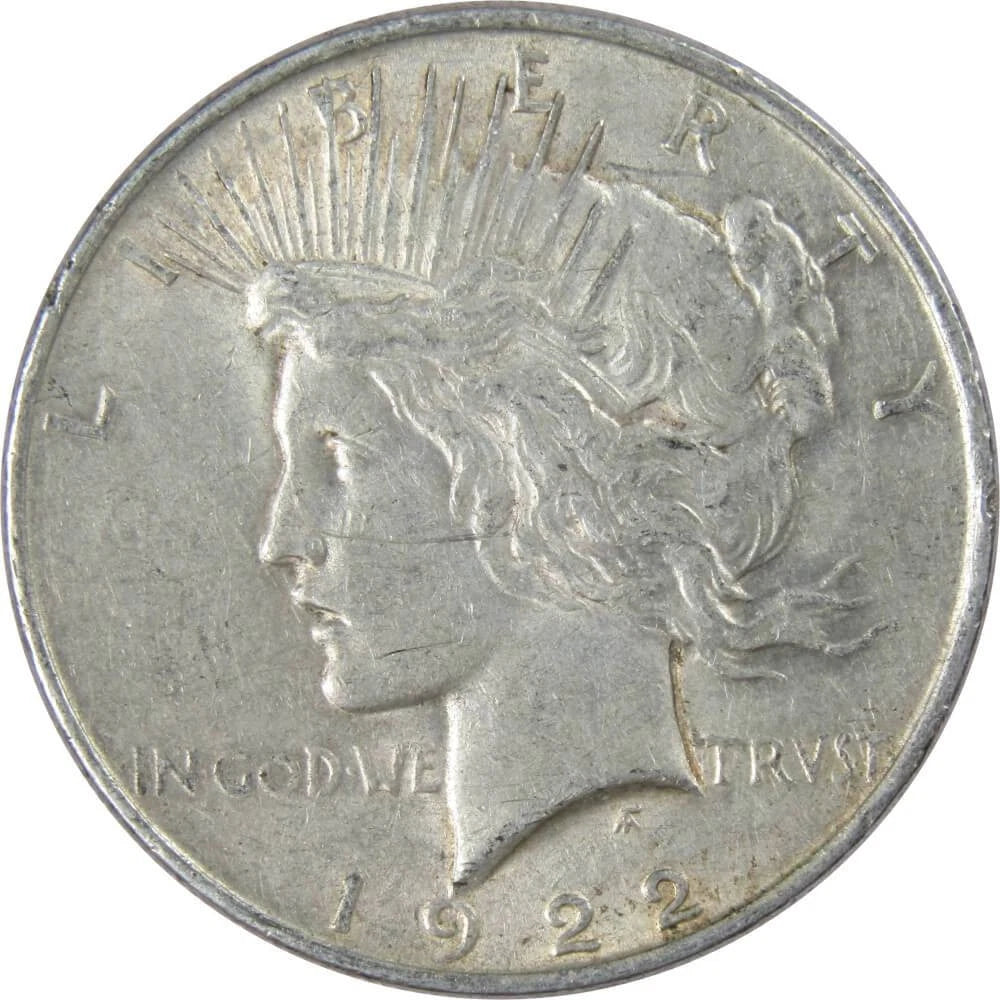 1922 Peace Dollar XF EF Extremely Fine 90% Silver $1 US Coin Collectible-1
