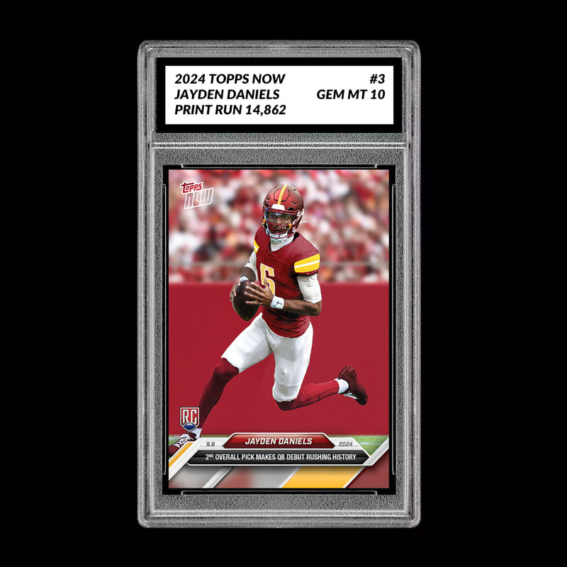 Graded 10 Jayden Daniels - 2024 TOPPS NOW #3 Washington RC ROOKIE CARD-1