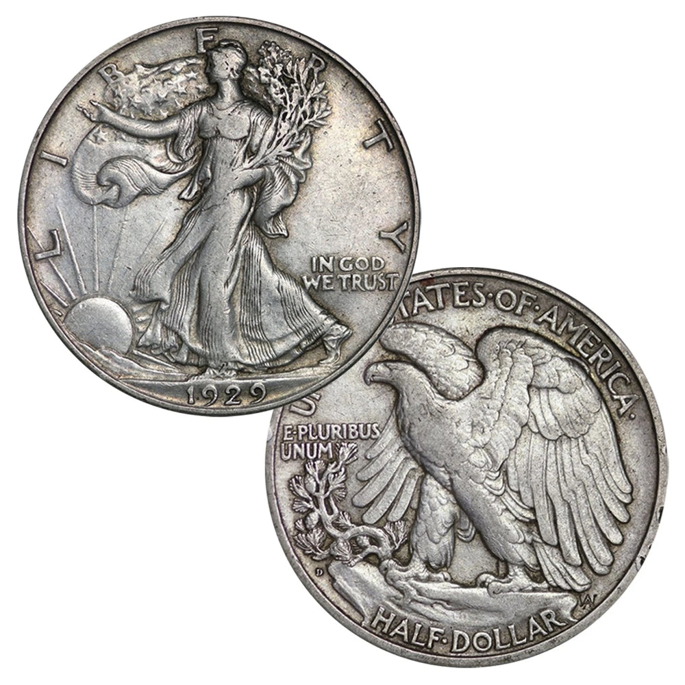 USA 90% Silver Walking Liberty Half Dollar 1916-1947 Coin Random Date Average-1