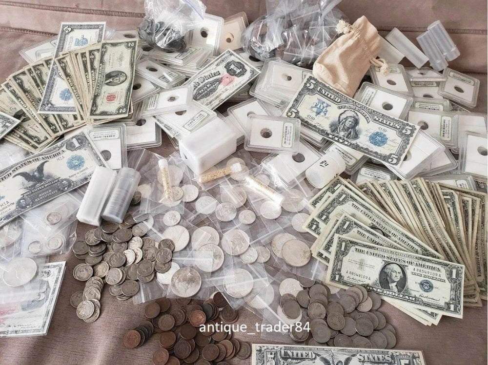 ✯ 35+ ITEM Old U.S. Estate Coin Hoard - Gold / Rare Silver / Currency + BONUS!-9
