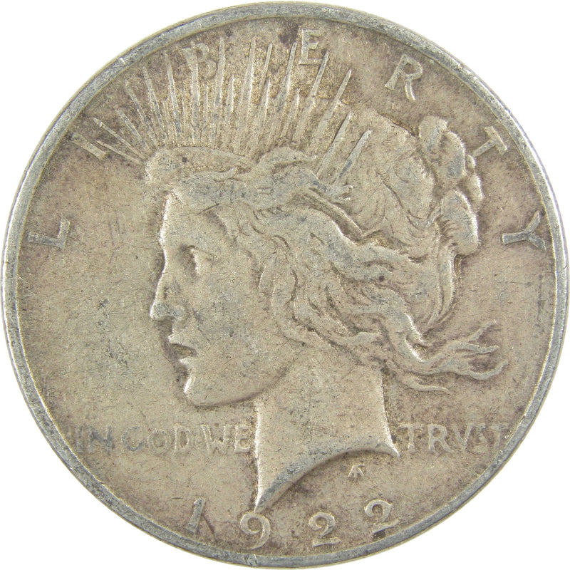 1922 Peace Dollar F Fine Silver $1 Coin-1
