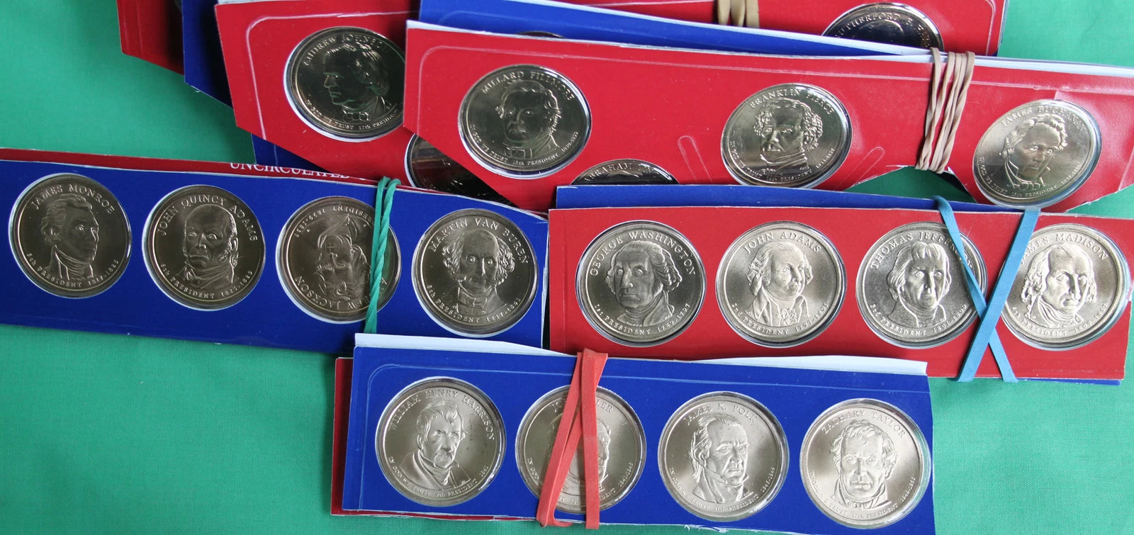 2007 thru 2016 Presidential Golden Dollar 78 P + D UNC $1 Coin Lot Cut Mint Sets-7