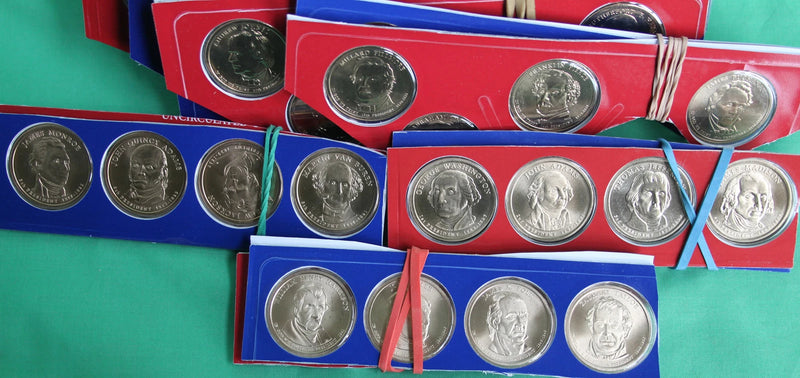 2007 thru 2016 Presidential Golden Dollar 78 P + D UNC $1 Coin Lot Cut Mint Sets-7