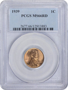 1939 Lincoln Cent MS66RD PCGS-2