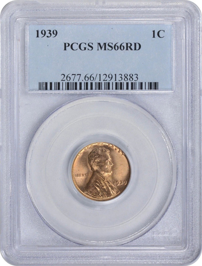 1939 Lincoln Cent MS66RD PCGS-2