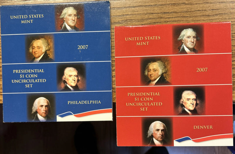 2007 P&D Presidential Dollar - Two 4 Coin Sets - Uncirculated $1 Coins US Mint-3