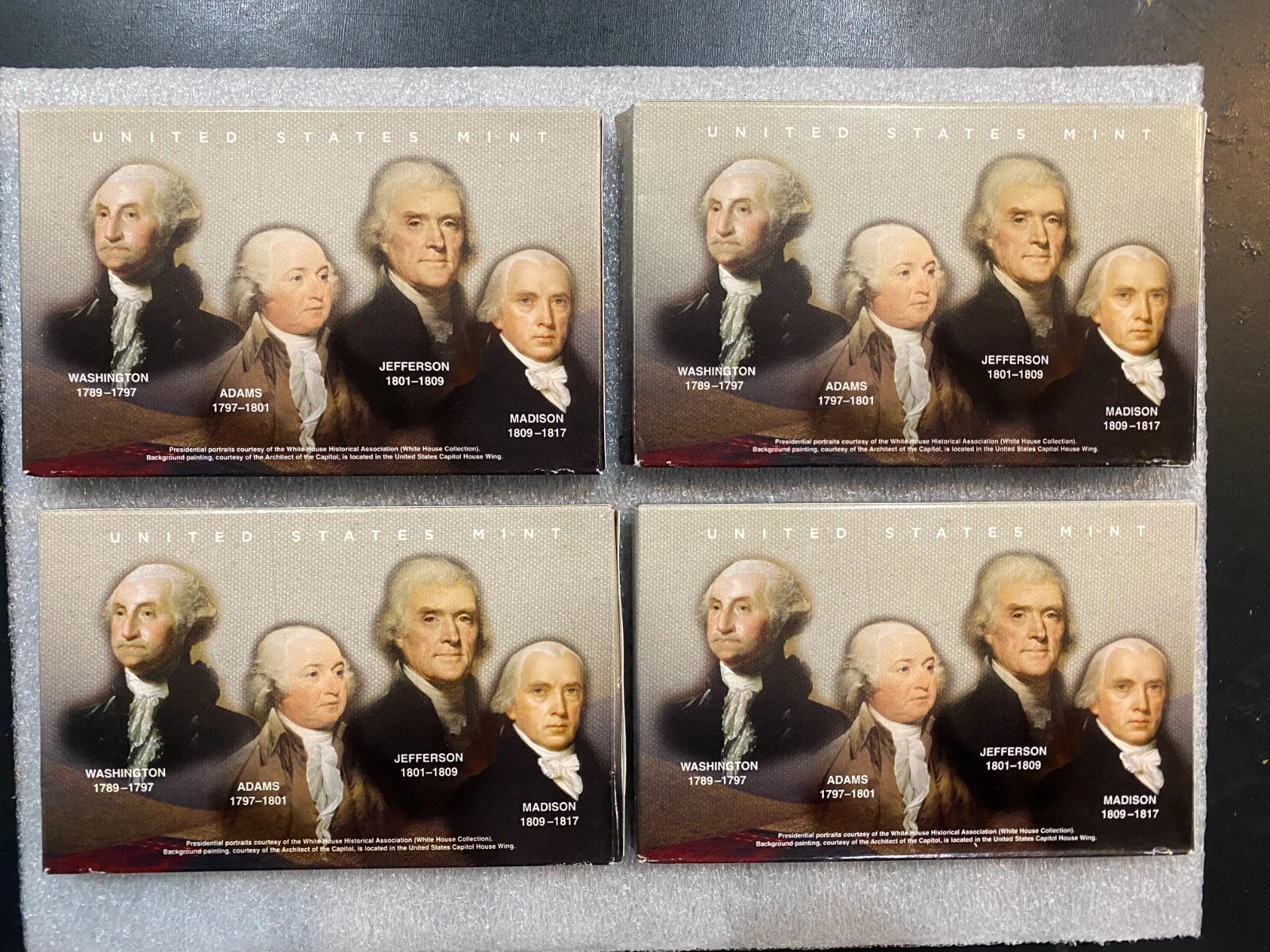 Lot of 4 x 2007 Presidential 1$ Dollar Coin Proof Sets w/ COA & OGP ~~ 16 Coins-2