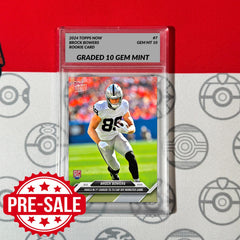 Graded 10 Brock Bowers RC ROOKIE 2024 TOPPS NOW Football Card 7 RAIDERS-1