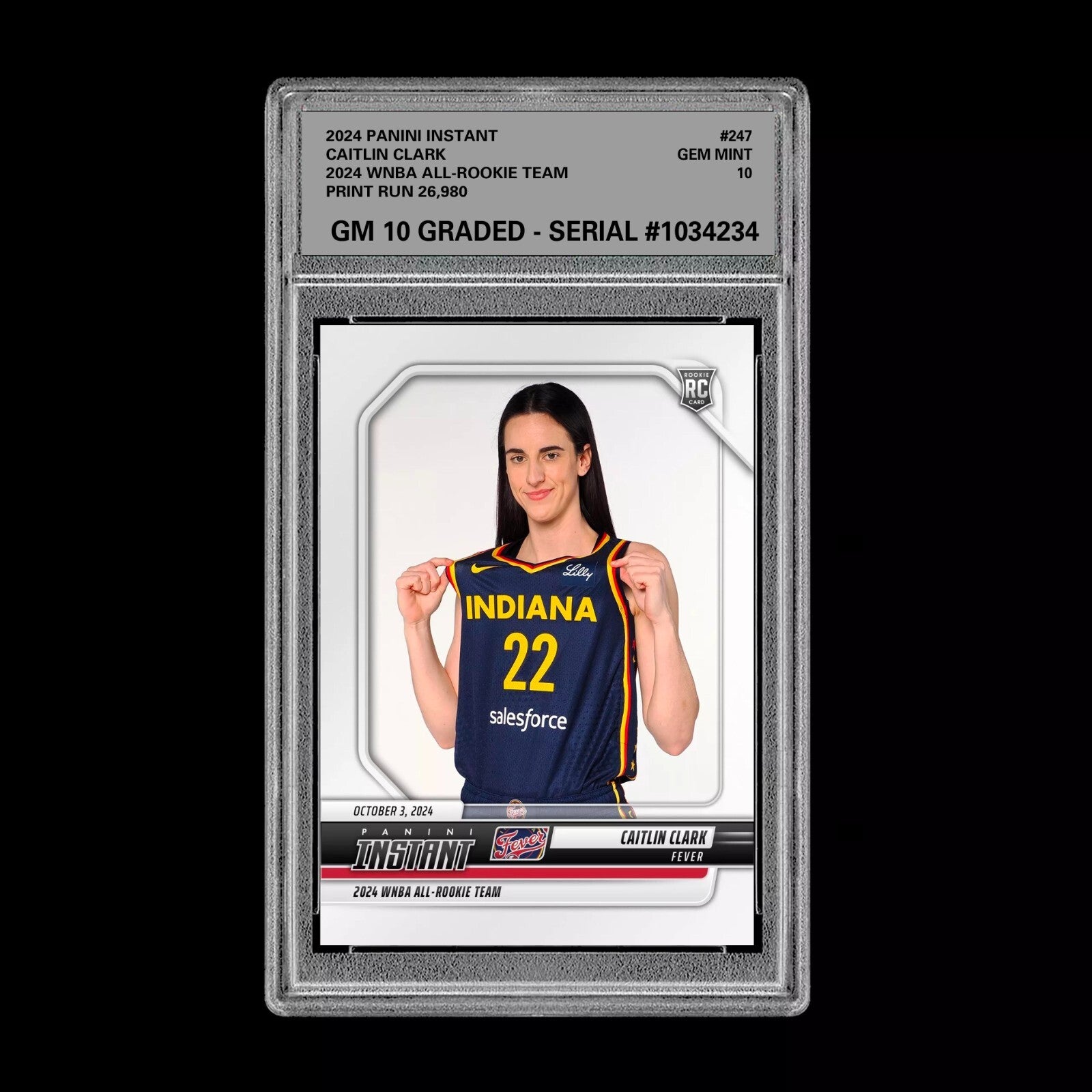 Graded 10 CAITLIN CLARK All Rookie Team 2024 Panini Instant #247 WNBA RC Card-1