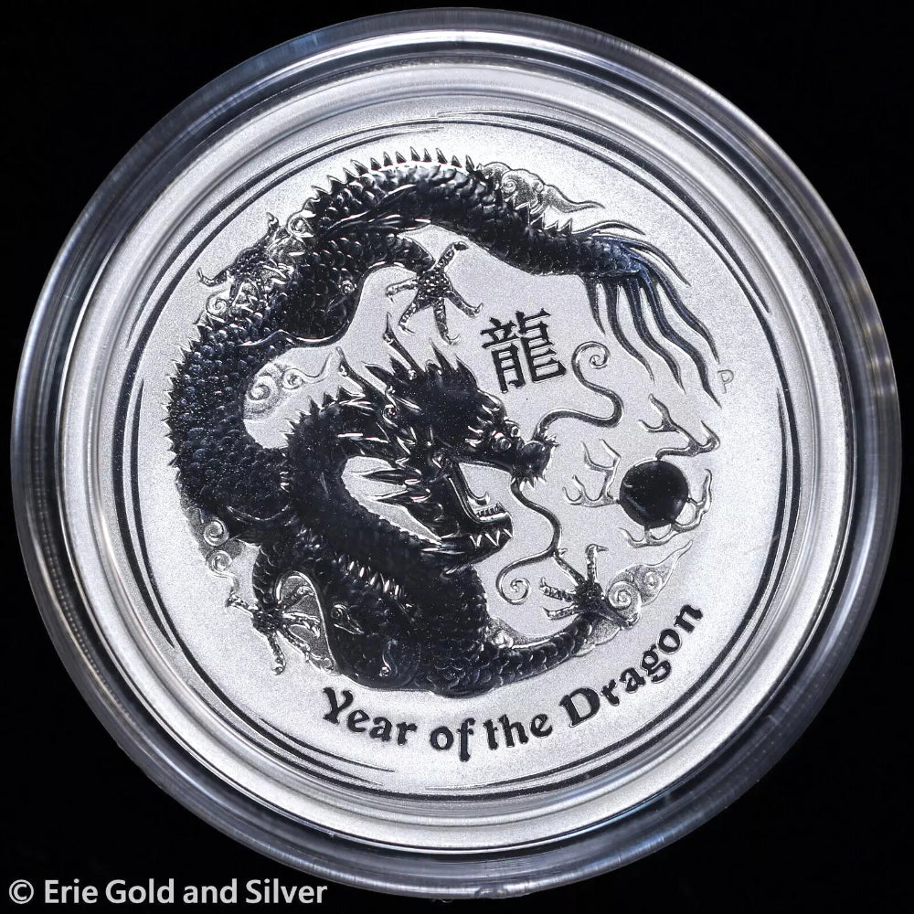 2012 Australia 1/2 oz Silver Lunar Year of the Dragon in Capsule-3