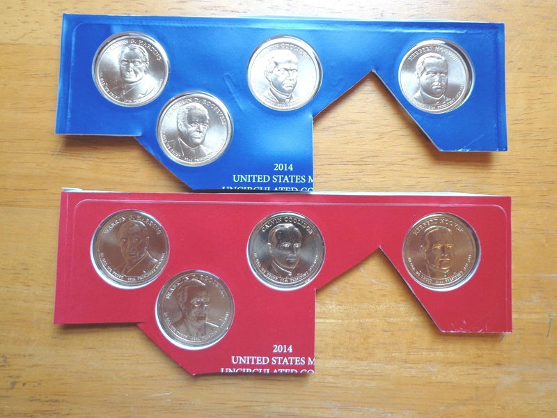 2014 P & D Presidential Dollar 8 Coin Set Lot Sealed Uncirculated Mint Cello-2
